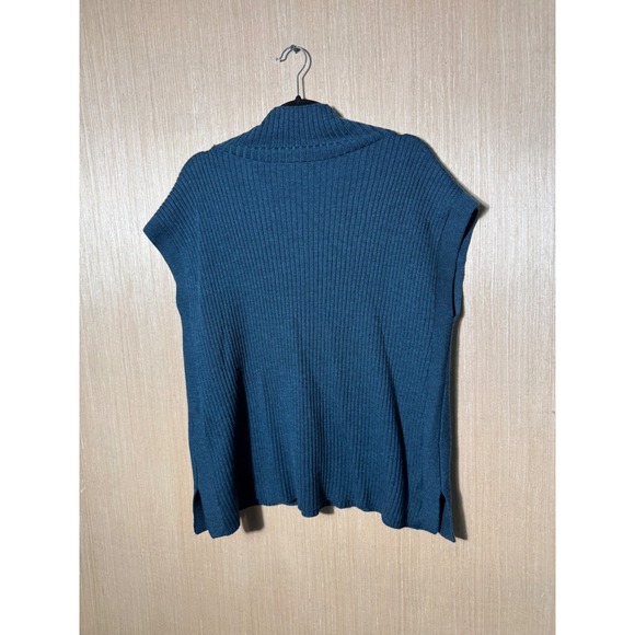 Eileen Fisher Italian Yarn Wool Blend Ribbed Funnel Neck Sleeveless Sweater Top - Picture 6 of 6